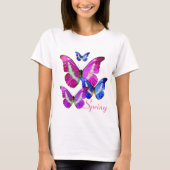 PINK LILA BLAU SPRING BUTTERFLIS T-Shirt (Vorderseite)