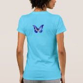 PINK LILA BLAU SPRING BUTTERFLIS T-Shirt (Rückseite)