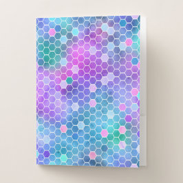 PINK LILA BLAUE HONEYCOMB PATTERN BEWERBUNGSMAPPE