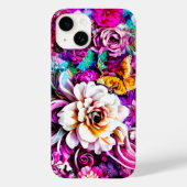 Pink Lila Blue Aquamarin White Garden Blume Fantas Case-Mate iPhone Hülle (Rückseite)
