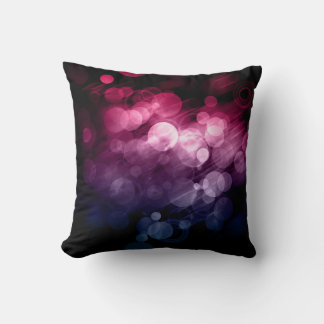 Pink, Lila & Blue Bokeh Kissen 1