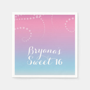 Pink Lila Blue Dive Geburtstagsparty Custom Serviette