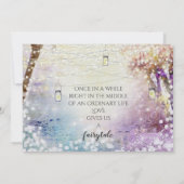 Pink Lila Blue Fairy Lights Boho Forest Wedding Save The Date (Rückseite)