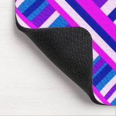 Pink Lila Blue Kariert Diagonal Mousepad (Ecke)