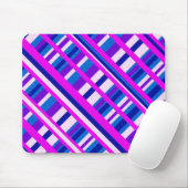 Pink Lila Blue Kariert Diagonal Mousepad (Mit Mouse)
