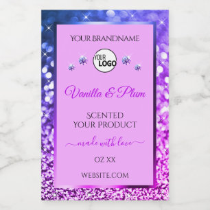 Pink Lila Blue Ombre Glitzer Logo Produktkennzeich Lebensmitteletikett
