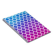 Pink Lila Blue Ombre Marokkanisches Gitter Notizblock (Rechte Seite)
