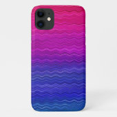 Pink Lila Blue Ombre Wave Pattern Case-Mate iPhone Hülle (Rückseite)