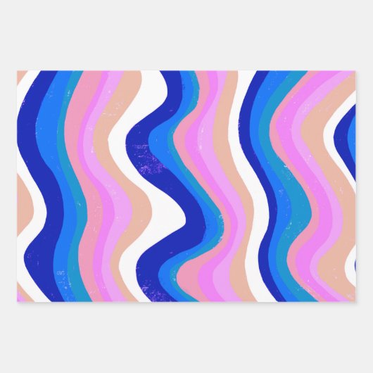 Pink Lila Blue Patterns Variety Pack Geschenkpapier Set (Vorderseite 3)