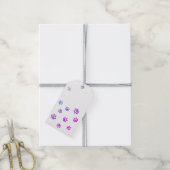 Pink Lila Blue Paw Prints Muster Custom Geschenkanhänger (Mit Garn)