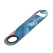 Pink Lila Blue Stainless Steel Flaschenöffner (Vorderseite Schrägansicht)