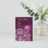 PINK LILA BLUME, FARBHAFTE GEMS-MONOGRAMM VISITENKARTE (Stehend Vorderseite)