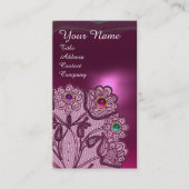 PINK LILA BLUME, FARBHAFTE GEMS-MONOGRAMM VISITENKARTE (Vorderseite)