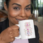 Pink Lila Boho Floral Ribbon Kaffeetasse