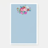 Pink Lila Boho Florals White Monogram Post-it Klebezettel (Vorderseite)