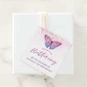 Pink Lila Butterfly 1. Geburtstag Vielen Dank Geschenkanhänger (Beispiel)