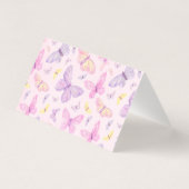 Pink Lila Butterfly Baby Dusche Tischnummer (Rückseite)