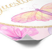 Pink & Lila Butterfly Babydusche Gästebuch Untersc (Ecke)
