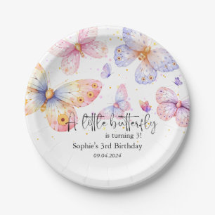 Pink Lila Butterfly Girl All Ages Geburtstag Pappteller