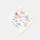 Pink Lila Butterfly Girl All Ages Geburtstag Serviette (Ecke)