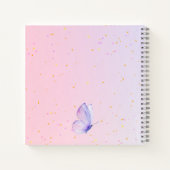 Pink Lila Butterfly Girl Baby Showbook Notizblock (Rückseite)