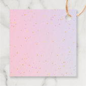 Pink Lila Butterfly Girl Babydusche Geschenkanhänger (Rückseite)