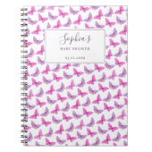 Pink Lila Butterfly Guestbook Notizblock (Vorderseite)