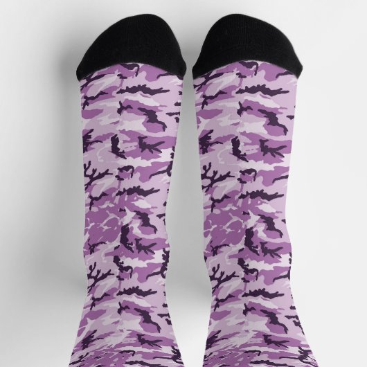 Pink / Lila Camouflage Muster Socken (Oben)