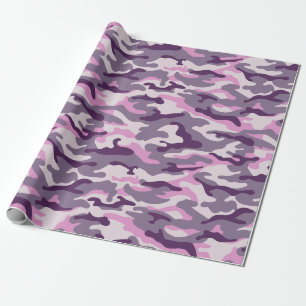 Pink Lila Camouflage Style Geschenkpapier