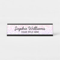 Pink Lila Cats Muster Skript Schwarze Schriftart W