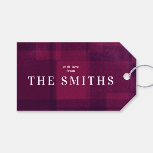 Pink Lila Chalk Weihnachtsgeschenk Tag Geschenkanhänger (Vorderseite (Horizontal))