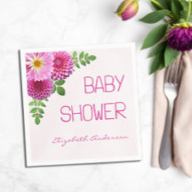 Pink Lila Dahlia Girl Babydusche