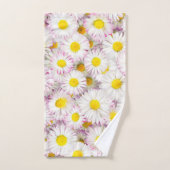 Pink Lila Daisy Blume Pattern Badhandtuch Set (Handtuch)