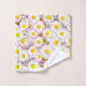Pink Lila Daisy Blume Pattern Badhandtuch Set (Waschlappen)