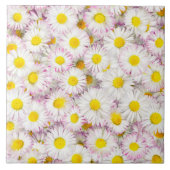 Pink Lila Daisy Blume Pattern Fliese (Vorderseite)