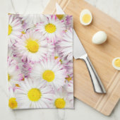 Pink Lila Daisy Blume Pattern Geschirrtuch (Viertel Falte)