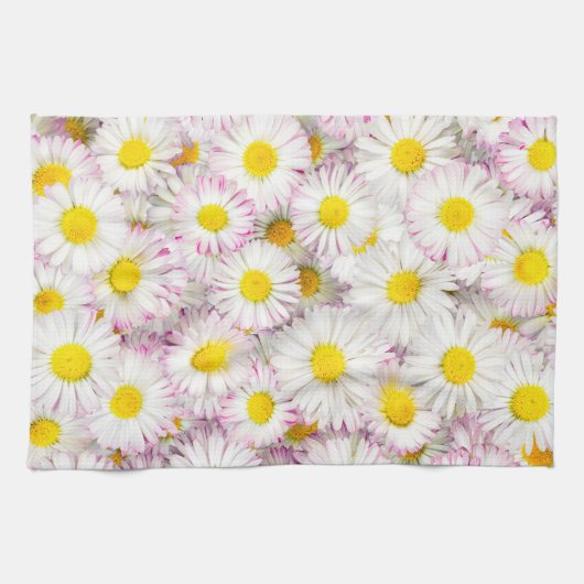 Pink Lila Daisy Blume Pattern Geschirrtuch (Horizontal)