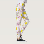 Pink Lila Daisy Blume Pattern Leggings (Rechts)
