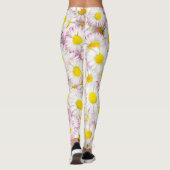 Pink Lila Daisy Blume Pattern Leggings (Rückseite)