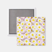 Pink Lila Daisy Blume Pattern Magnet (Vorderseite/Rückseite)