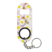 Pink Lila Daisy Blume Pattern Mini Flaschenöffner (Rückseite)