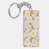 Pink Lila Daisy Blume Pattern Schlüsselanhänger (Vorderseite links)