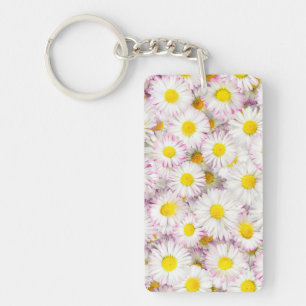 Pink Lila Daisy Blume Pattern Schlüsselanhänger