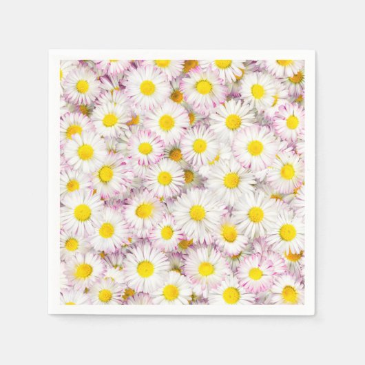 Pink Lila Daisy Blume Pattern Serviette (Vorderseite)