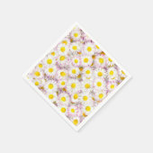 Pink Lila Daisy Blume Pattern Serviette (Ecke)