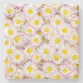 Pink Lila Daisy Blume Pattern Steinuntersetzer (Vorderseite)