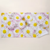 Pink Lila Daisy Blume Pattern Strandtuch (Vorderseite)