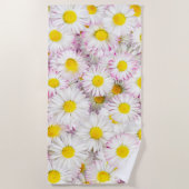Pink Lila Daisy Blume Pattern Strandtuch (Vorderseite)