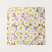 Pink Lila Daisy Blume Pattern Wandteppich (Vorderseite (Horizontal))