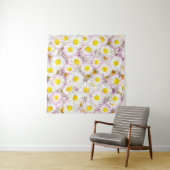 Pink Lila Daisy Blume Pattern Wandteppich (Beispiel (Horizontal))